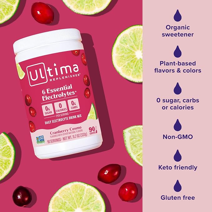 Ultima Replenisher Daily Electrolyte Powder Drink Mix – Sugar Free – Cranberry - Image 5