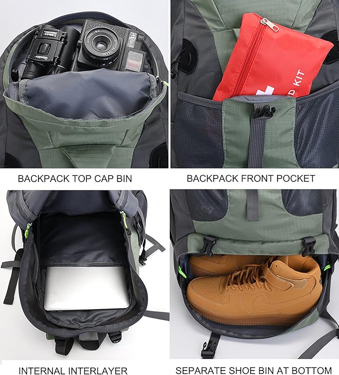 Bseash 50L Hiking Backpack, Water Resistant Lightweight Outdoor Sport Daypack - Image 5