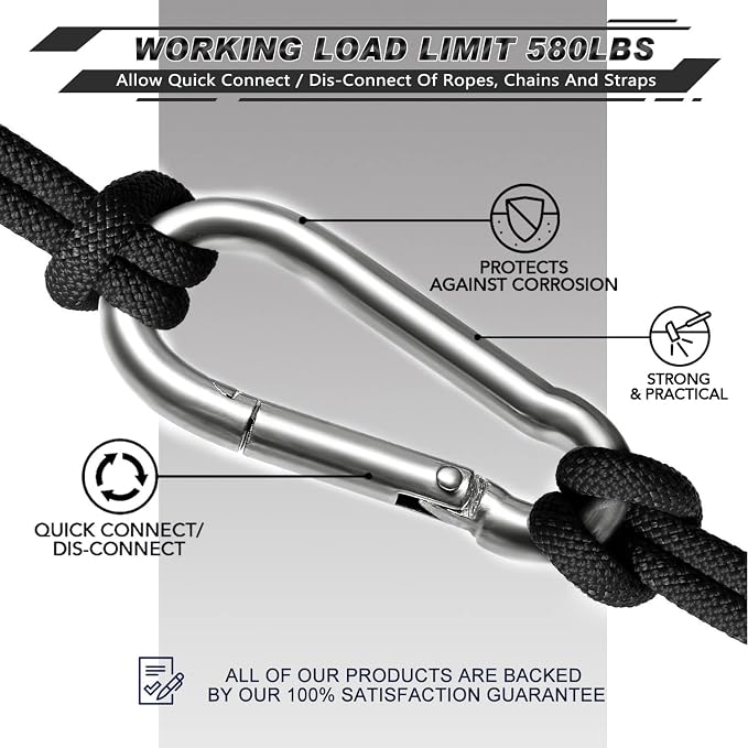 AUTMATCH Carabiner Clips, 4 Pack - Image 5