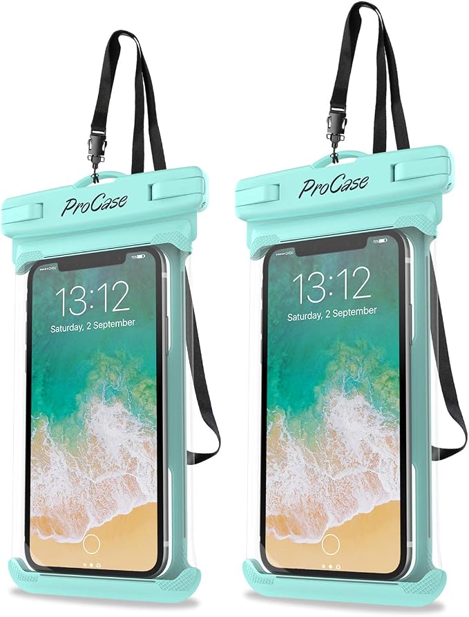 ProCase 2 Pack Waterproof Phone Pouch, Underwater Phone Case Up to 7", Dry Bag by ProCase