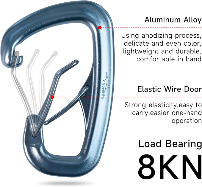 Heavy Duty Carabiner Clip Hook 8KN, - Image 2