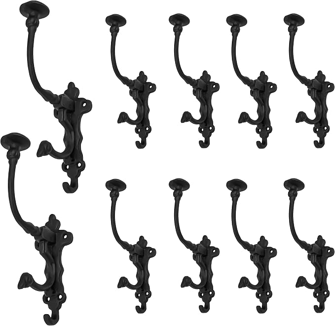 Mystic Colonial Rustic Cast Iron Wall Hooks – Heavy Duty Vintage Utility Hooks - Image 9