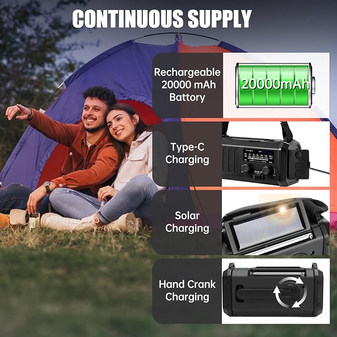 Emergency Weather Radio 20000mAh NOAA/AM/FM - Image 6