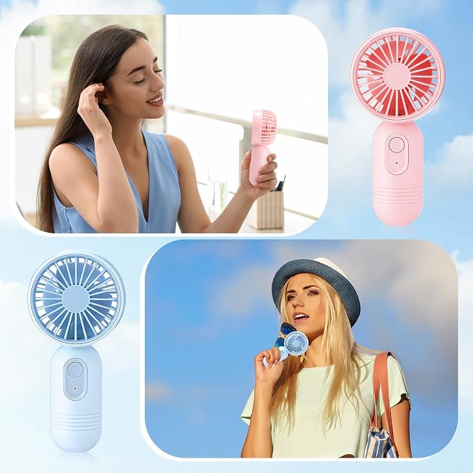 Rossesay 3 Pcs Mini Portable Fan Bulk Cute Handheld Lightweight Small Little - Image 6