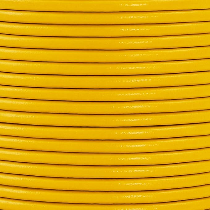 Mandala Crafts Round Genuine Mustard Yellow Leather Cord - Image 3