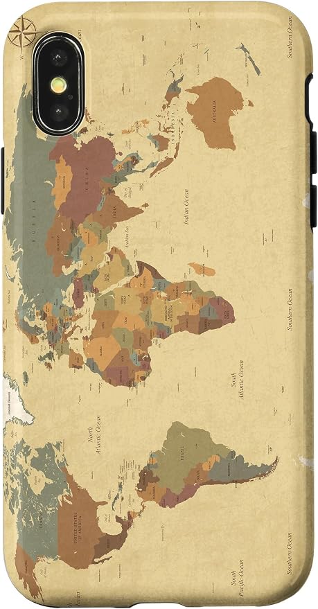 Globe Map Smartphone Cell Cover Gift World Map Pattern Phone Case by Unknown