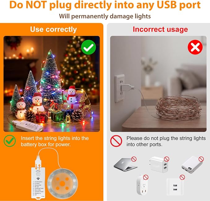 HXWEIYE Rechargeable Fairy Lights - Image 2