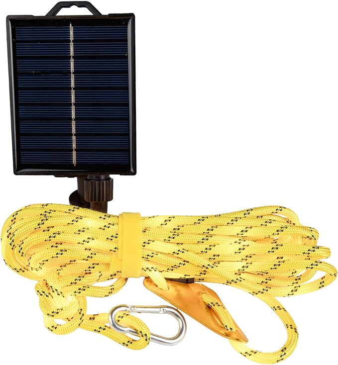 Solar Luminous Paracord Rope, 23ft Solar-Powered Yellow Glow Rope - Image 8