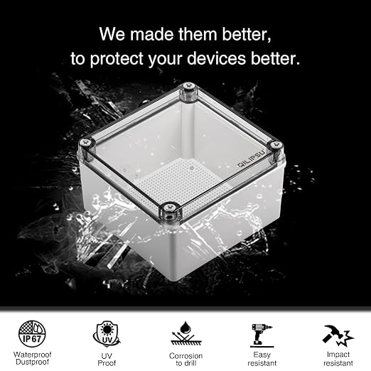 QILIPSU Outdoor Junction Box IP67 Waterproof Project Box ABS Plastic - Image 3