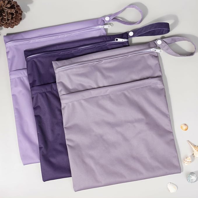 ALVABABY 3pcs Cloth Diaper Wet Dry Bags Waterproof Reusable - Image 6