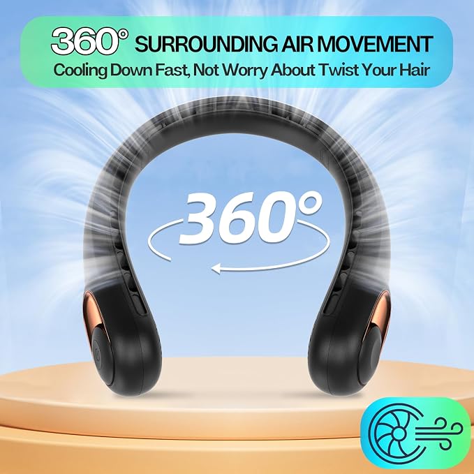 KIDEE Neck Fan, Portable Bladeless Neck Fans, Upgrade 360° Airflow, Super Quiet - Image 5