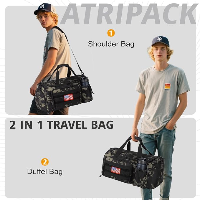 Tactical Gym Bag for Men, 60L Large Capacity Duffle Bags - Image 5