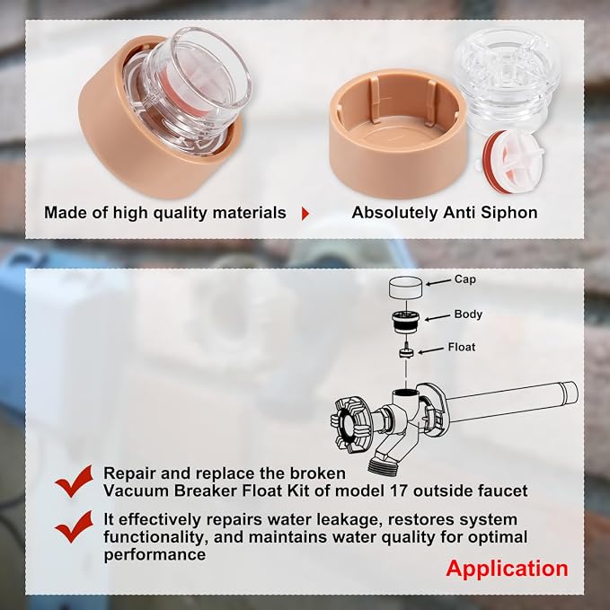 youour RK-17VB Vacuum Breaker Float Kit, Freezeless Anti-Siphon Wall Faucet - Image 5