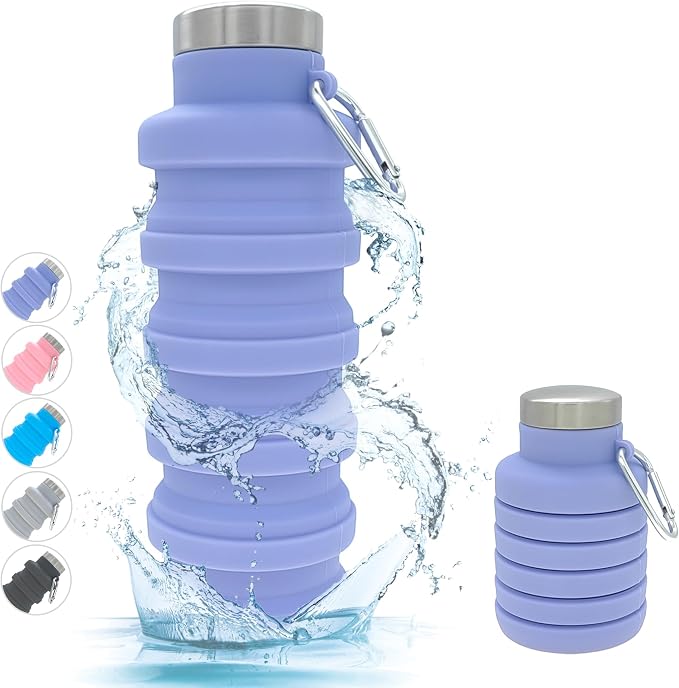YCT Collapsible Water Bottle 17oz（500ml），Travel Portable Sport Water by YCT