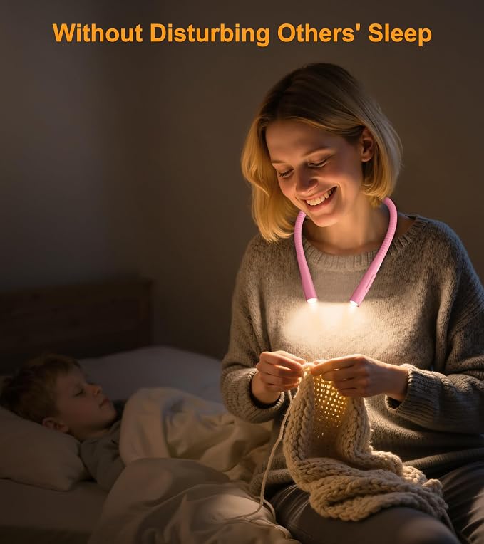 Gritin Book Light, Eye Caring 4-Color & 5-Brightness Neck Light Reading Light- - Image 9