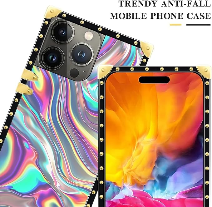 Compatible with iPhone 15 Pro Case, Holographic Abstract Iridescent Textures - Image 4