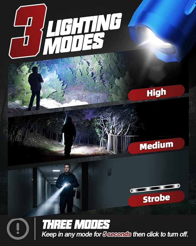 Victoper Red Rechargeabe Flashlight 2 Pack, High Lumens 5 Modes LED Bright - Image 4