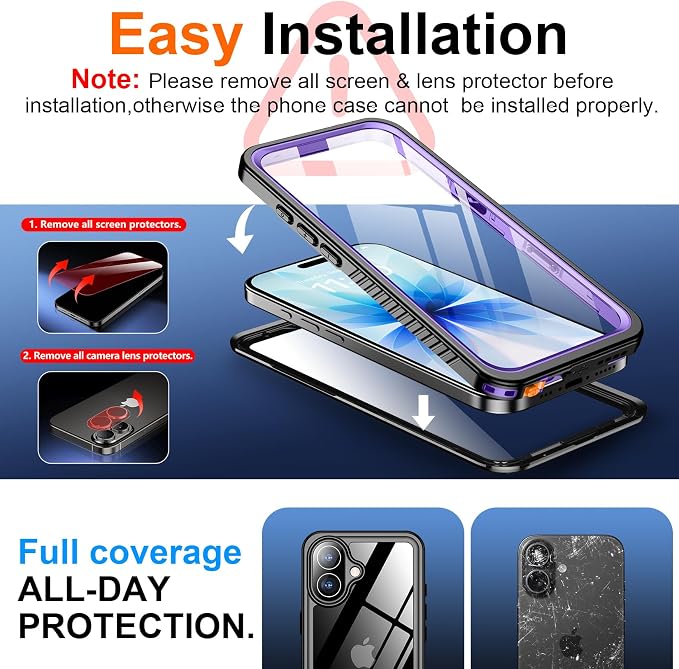SPIDERCASE for iPhone 17 Case Waterproof, Built-in Lens & Screen Protector - Image 6