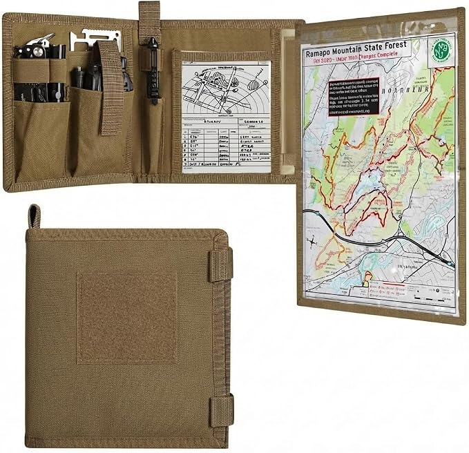 KOSIBATE Map Case, Military Map Protector, Water-Resistant Map Pouch Holder by Kosibate