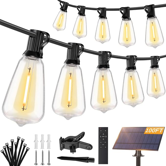 Brightever 100FT Solar String Lights Outdoor Waterproof by Brightever