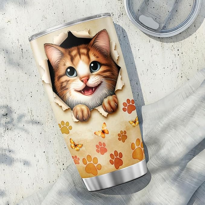 Cat Gifts, Tumblers Lovers For, Tumbler 20 Oz - Image 5