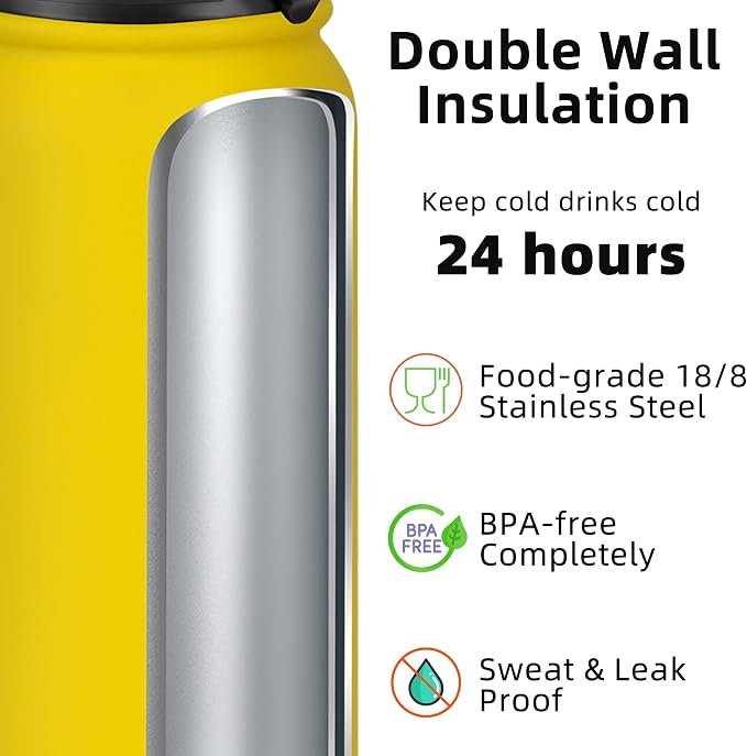 Fanhaw 20 oz Insulated Stainless Steel Water Bottle - Image 3
