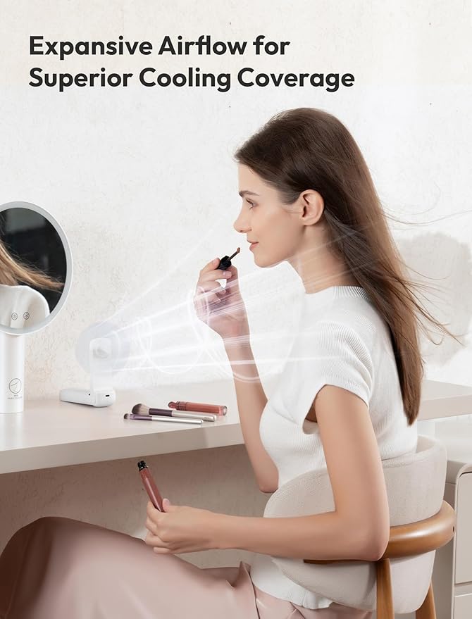 Aecooly Slim Portable Fan, Thin Handheld Fan, USB Rechargeable Mini Personal - Image 4