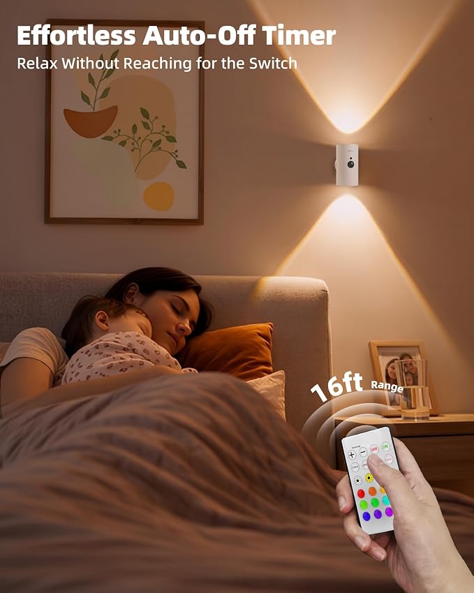 EZVALO Motion Sensor Wall Sconces, Battery Operated Wall Lights - Image 7