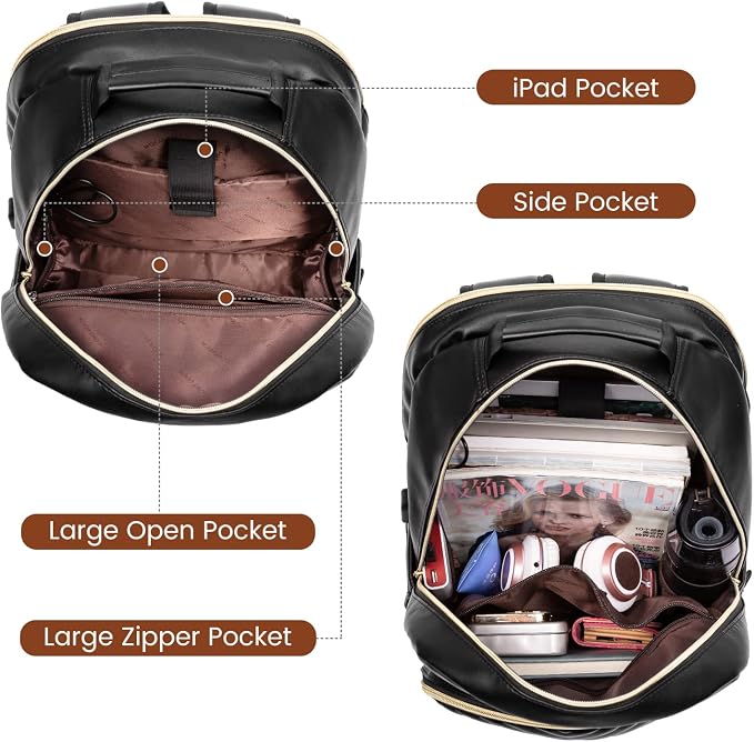 LOVEVOOK Laptop Backpack Purse for Women, Large Capacity Travel Computer Work - Image 3