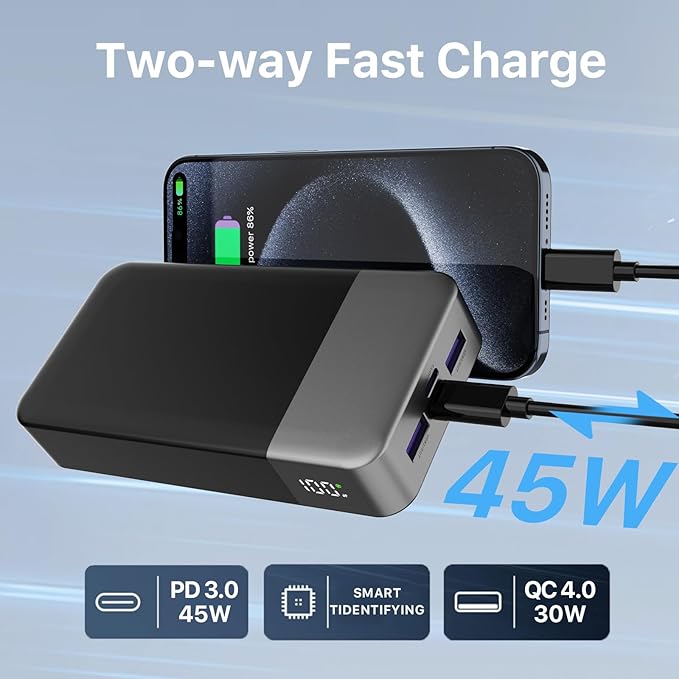 NOBIS Portable Charger, 20000mAh Power Bank, 45W Power Bank Fast Charging - Image 5