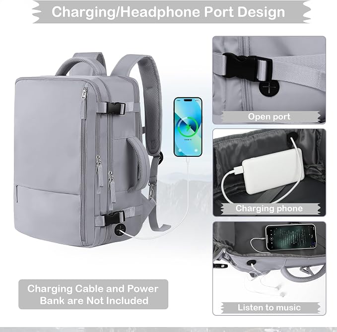 Hanples Large Travel Backpack for Women as Person Item Flight Approved - Image 6
