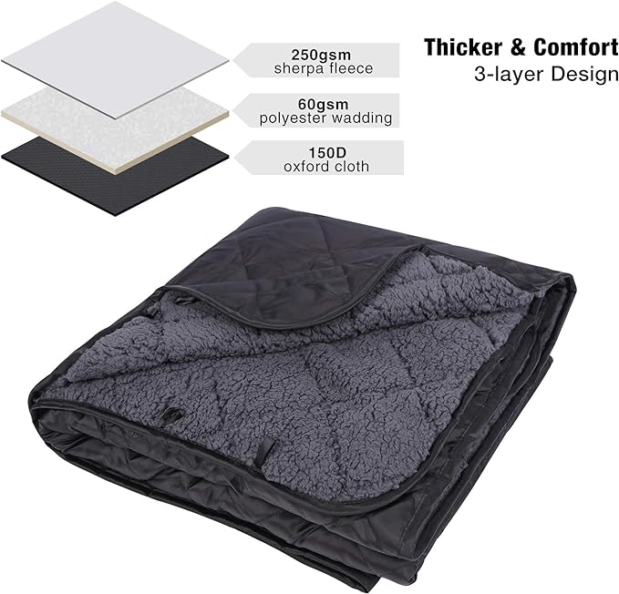 REDCAMP 79"x79" Large Warm Camping Blanket Waterproof & Windproof - Image 5