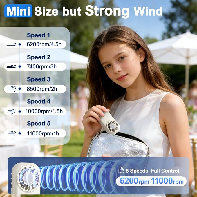 Handheld Mini Fan Small Personal Portable Speed USB Rechargeable Eyelash Fan - Image 5