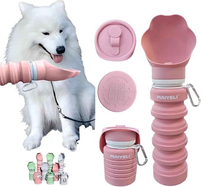 Portable Dog Water Bottle, Collapsible Silicone Dog Water Bottle by Unknown