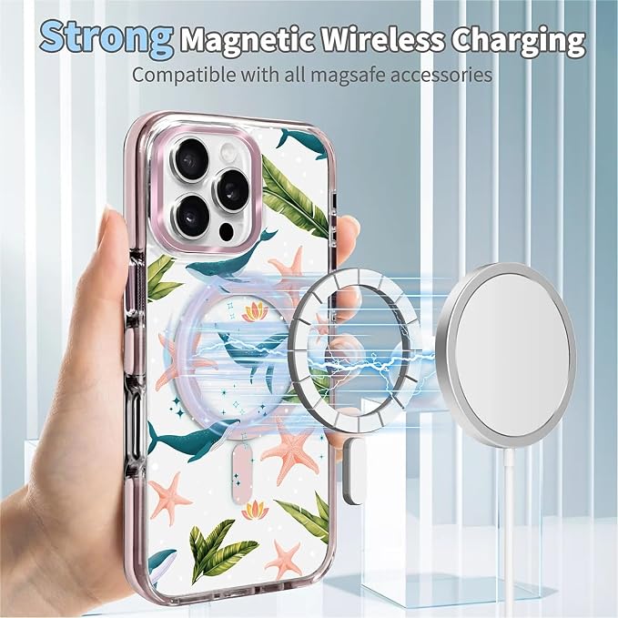Case for iPhone 16 Pro, Sealife Whale Ocean Wildlife Clear Phone Case - Image 4
