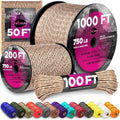 TECEUM 5/32" Paracord Rope 1000 – 1000ft / 200ft / 100ft / 50ft – Tactical by TECEUM