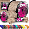 TECEUM 5/32" Paracord Rope 1000 – 1000ft / 200ft / 100ft / 50ft – Tactical by TECEUM