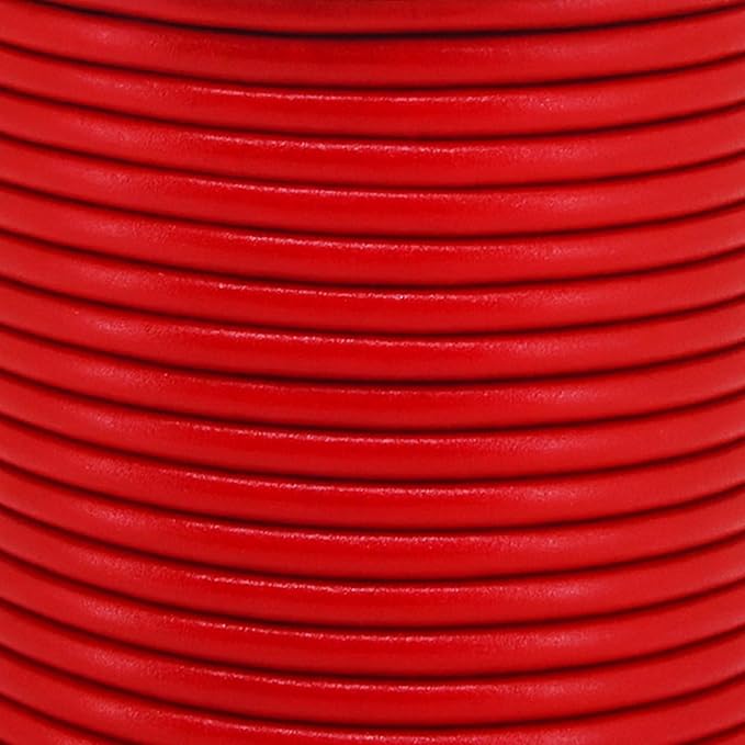Mandala Crafts Round Cowhide Genuine Red Leather Cord - Image 3