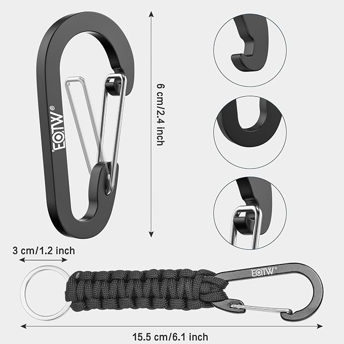EOTW Paracord Keychain for Men Women Paracord Carabiner Backpack Keychain - Image 7