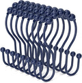 Bathway Shower Curtain Hooks, Shower Curtain Rings Rust Proof Navy Blue Double by Bathway