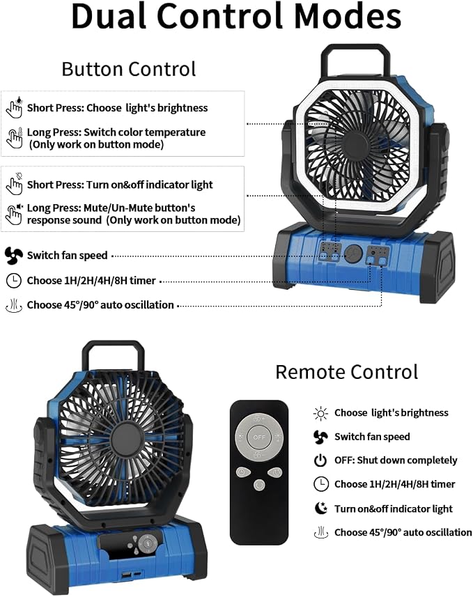 ADUST Camping Fan Battery Operated Powered Fan - Image 5