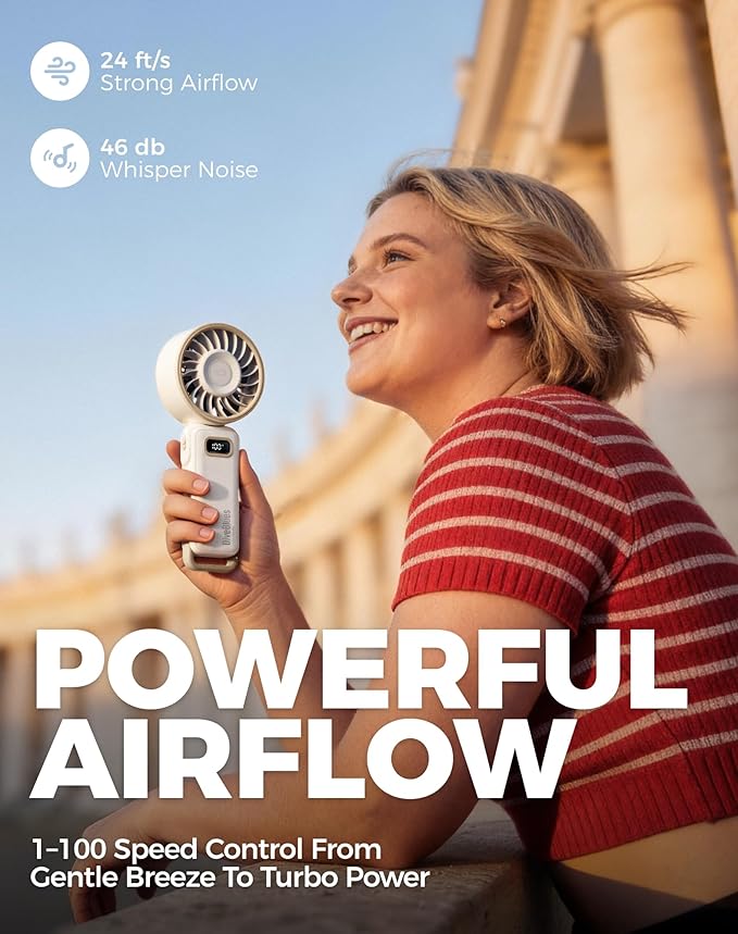 Diveblues Portable Turbo Fan, 100 Speed Handheld Fan - Image 2