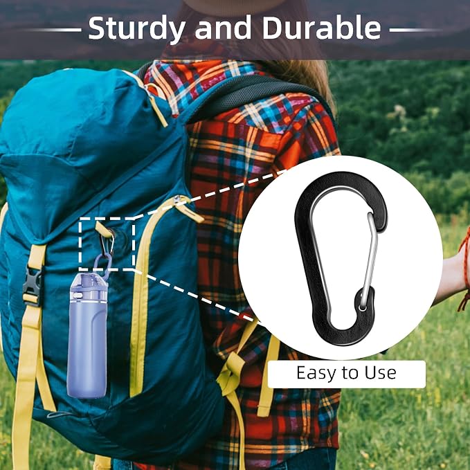 6pcs Aluminum Small Carabiner Clip, 2 Inch Carabiner Keychain Clasp Spring D - Image 5