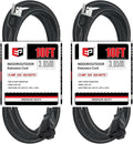 EP 2 Pack 10FT Black Outdoor Extension Cord, 16/3 SJTW Heavy Duty Waterproof by ENERGYPRO