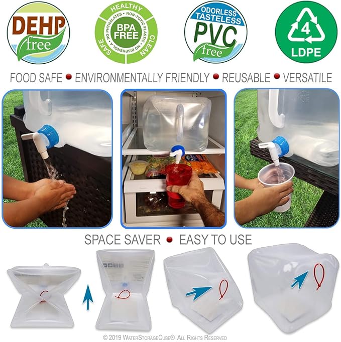 WaterStorageCube BPA Free Collapsible Water Container - Image 4