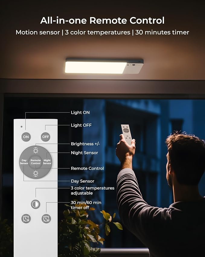 FULEN Rechargeable Motion Sensor Ceiling Light Upgraded, Closet Light - Image 5