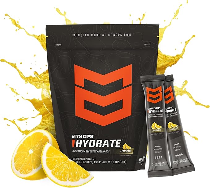 MTN OPS Hydrate Electrolytes Powder Drink Mix, 20 Single Serving On-The-Go - Image 2