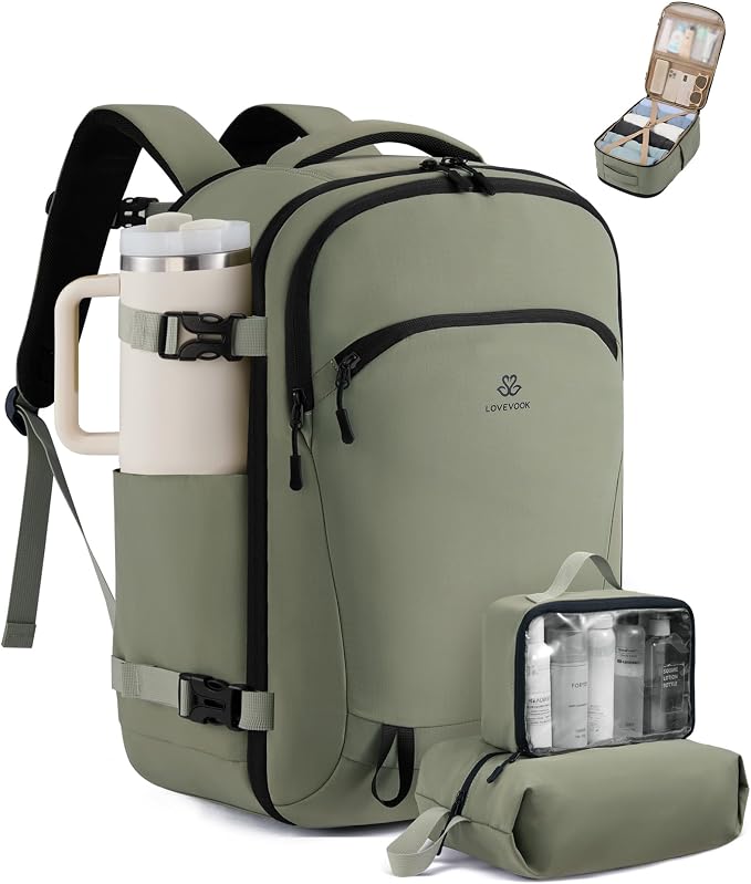 LOVEVOOK 40L Travel Backpack for Women, Airline Approved Carry On Backpack by LOVEVOOK