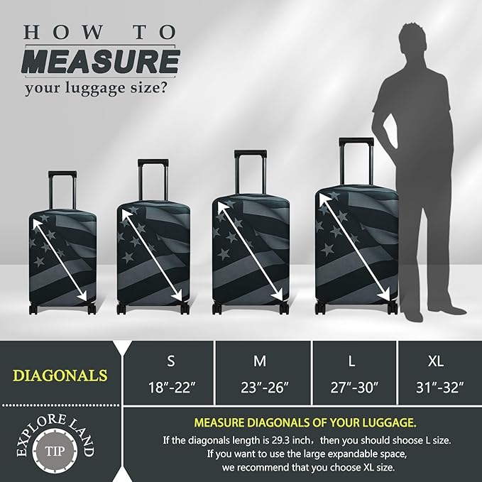 Explore Land Travel Luggage Cover Suitcase Protector Fits 23-26 Inch Case - Image 5