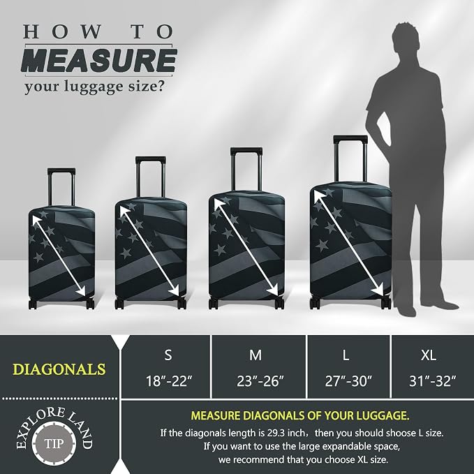 Explore Land Travel Luggage Cover Suitcase Protector Fits 31-32 Inch Case - Image 5